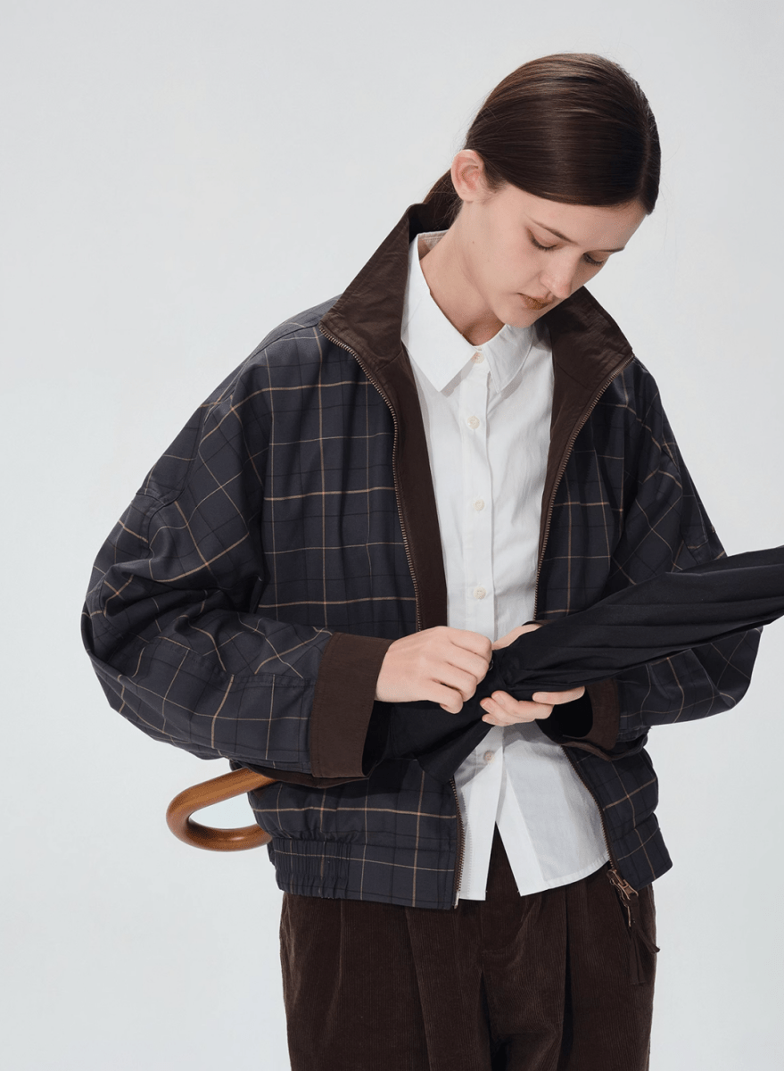 Reversible check zip blouson N5190 - ファッション通販 NNine(ナイン)