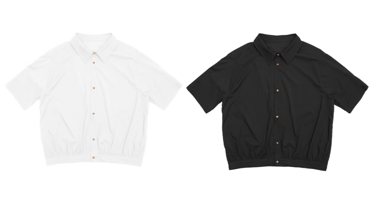 クロップド丈 裾シャーリング 半袖シャツ / Shirred Shirt N5563 - ファッション通販NNine(ナイン)
