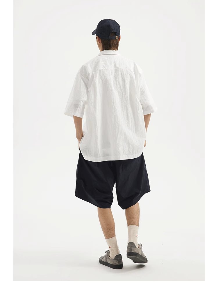 【撥水機能】short sleeve open collar shirt / ナイロンシャツ N3786 - NNine