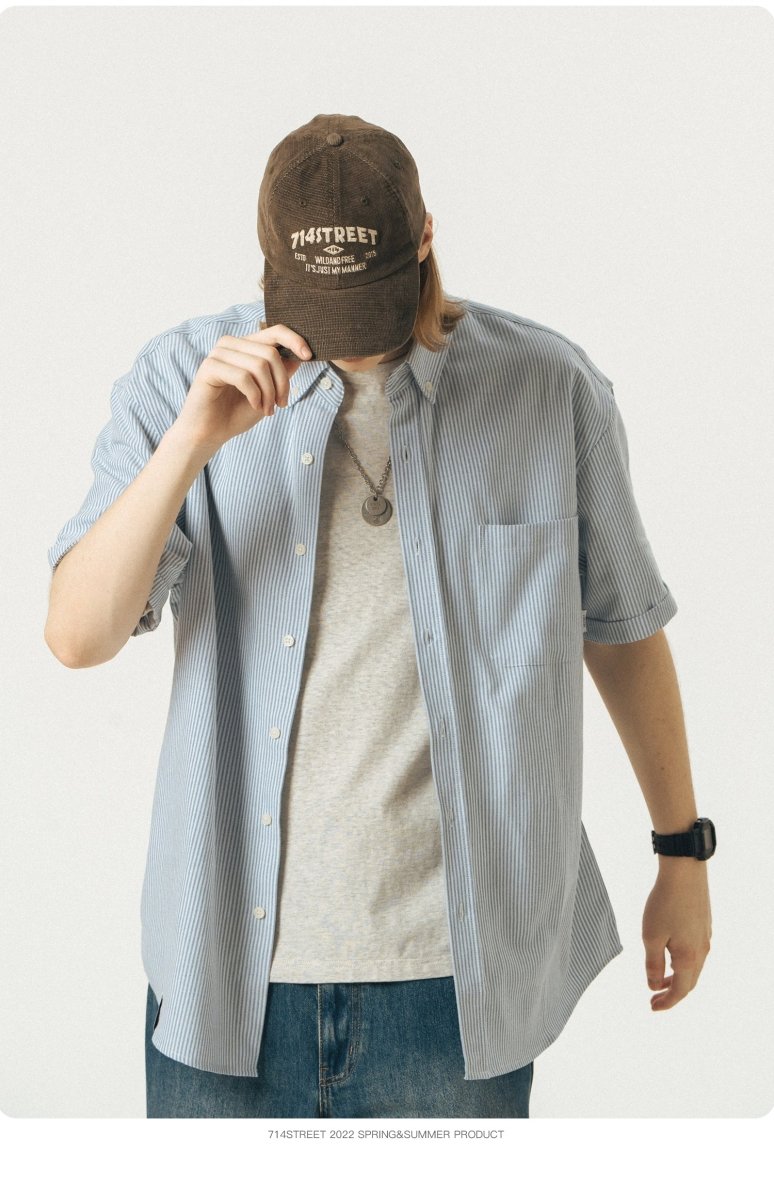 short sleeves Stripe Oxford Shirt N1820 - NNine