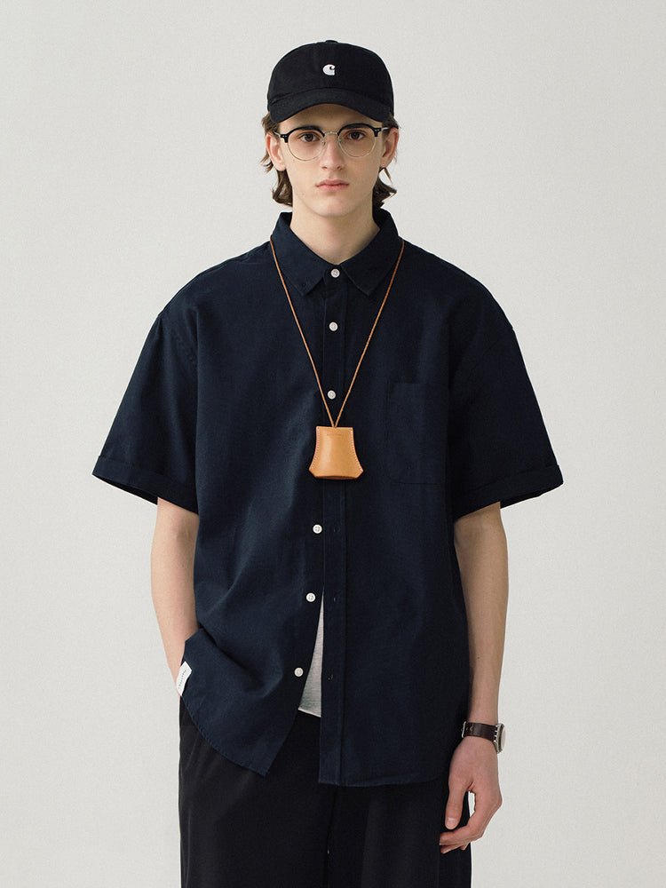 short sleeves Stripe Oxford Shirt N1820 - ファッション通販 NNine(ナイン)