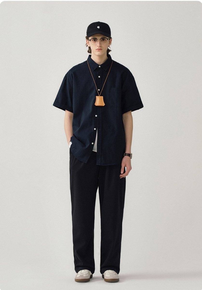short sleeves Stripe Oxford Shirt N1820 - ファッション通販 NNine(ナイン)