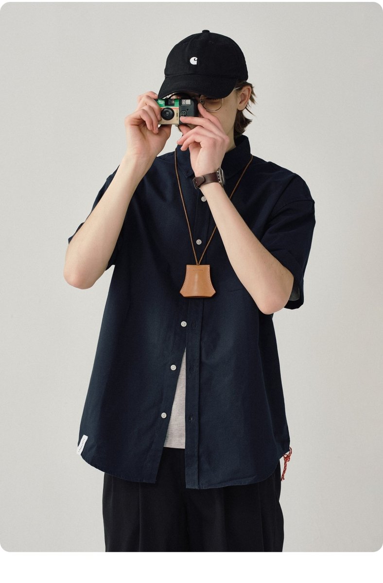 short sleeves Stripe Oxford Shirt N1820 - ファッション通販 NNine(ナイン)