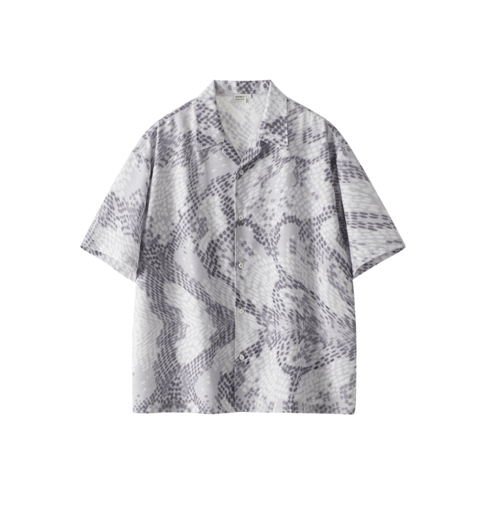 Snake Print Open Collar Shirt / スネーク柄 開襟シャツ 半袖 Snake Print Open Collar Shirt / スネーク柄 開襟シャツ 半袖