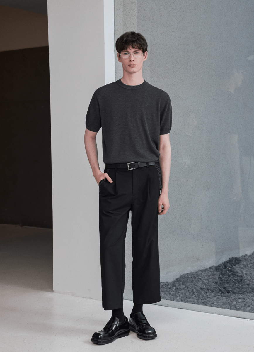 summer knit / サマーニット 半袖 クルーネック きれいめ N5305 - ファッション通販 NNine(ナイン)