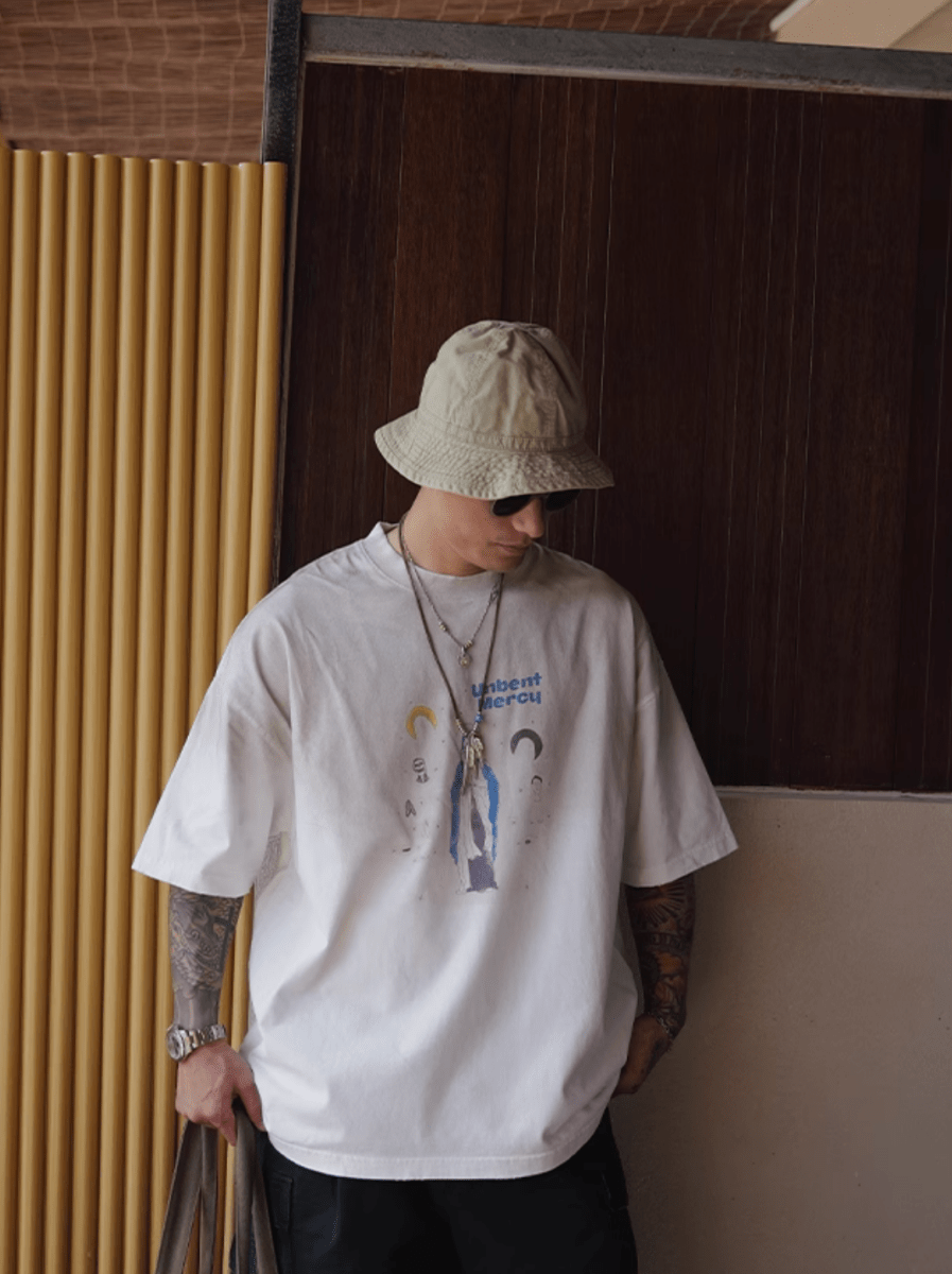 ヴィンテージダーティー加工プリントTシャツ コットン100% メンズ レディース / Vintage T-shirt N5421 - メンズファッション通販 NNine(ナイン)