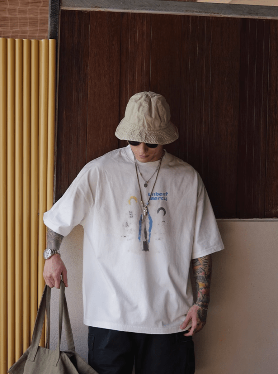 ヴィンテージダーティー加工プリントTシャツ コットン100% メンズ レディース / Vintage T-shirt N5421 - メンズファッション通販 NNine(ナイン)