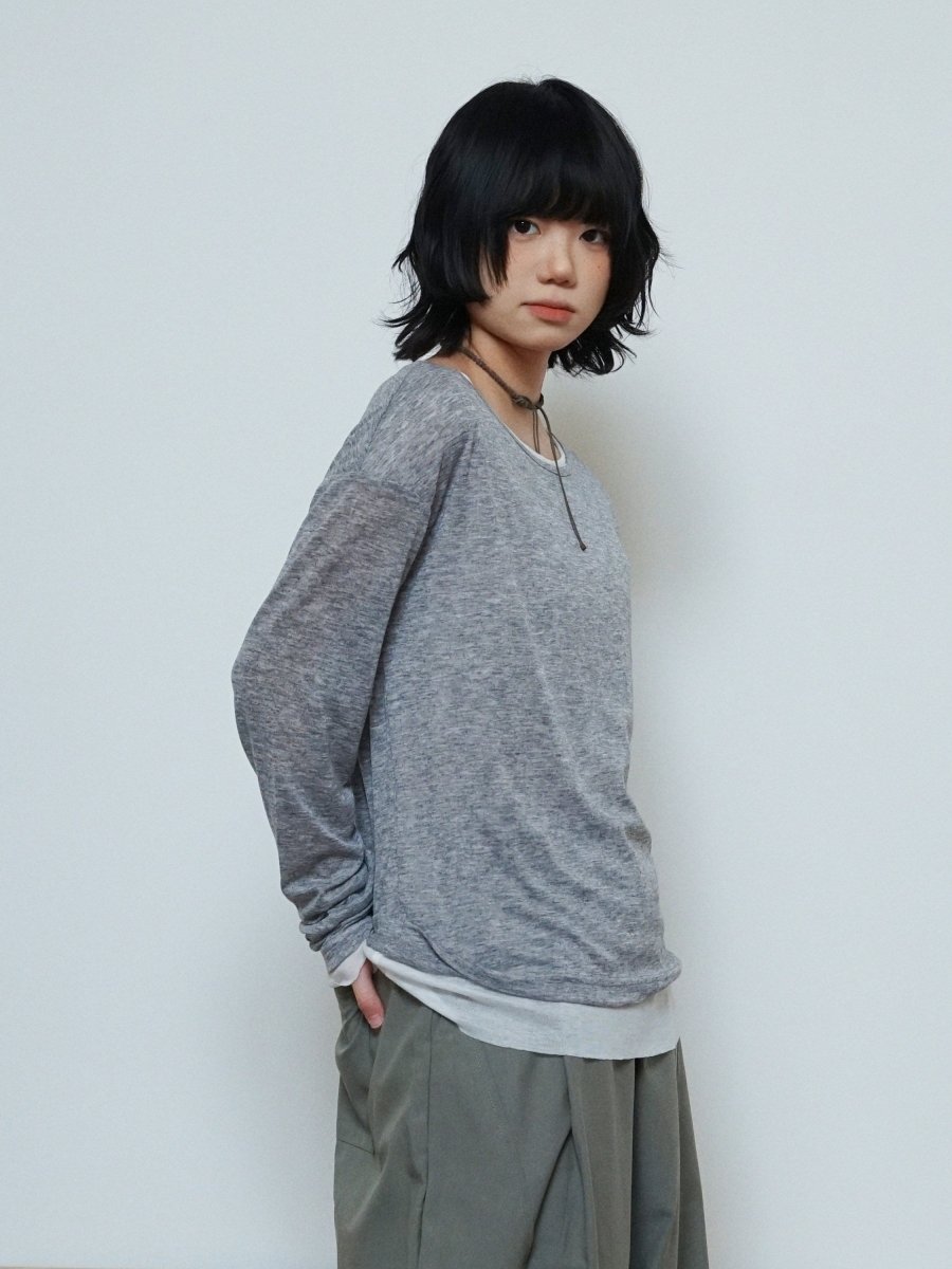 レイヤード風ライトロングTシャツ N6783 - ファッション通販NNine(ナイン)