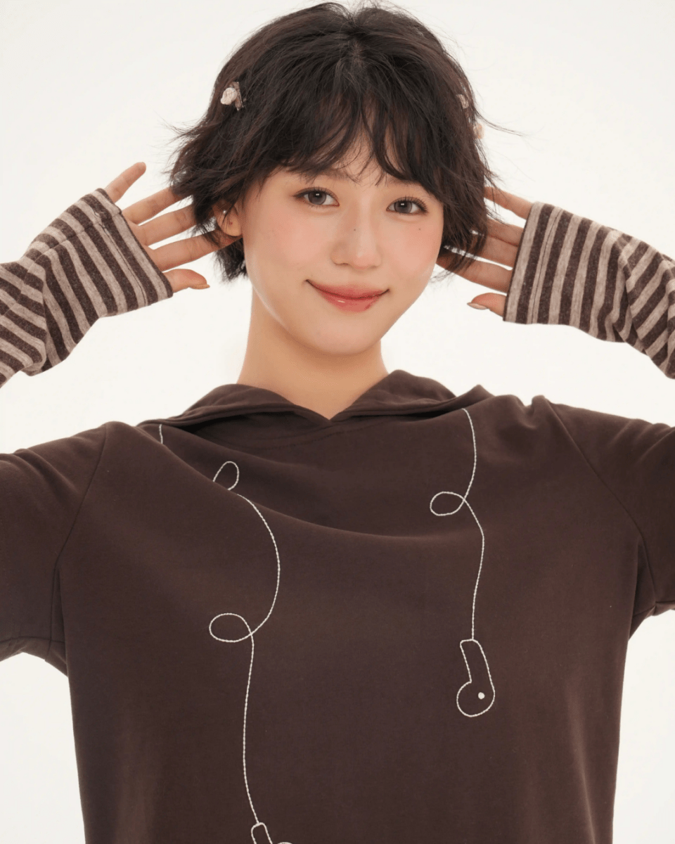 ストライプ フェイクレイヤード フーディTシャツ N6841 - ファッション通販NNine(ナイン)