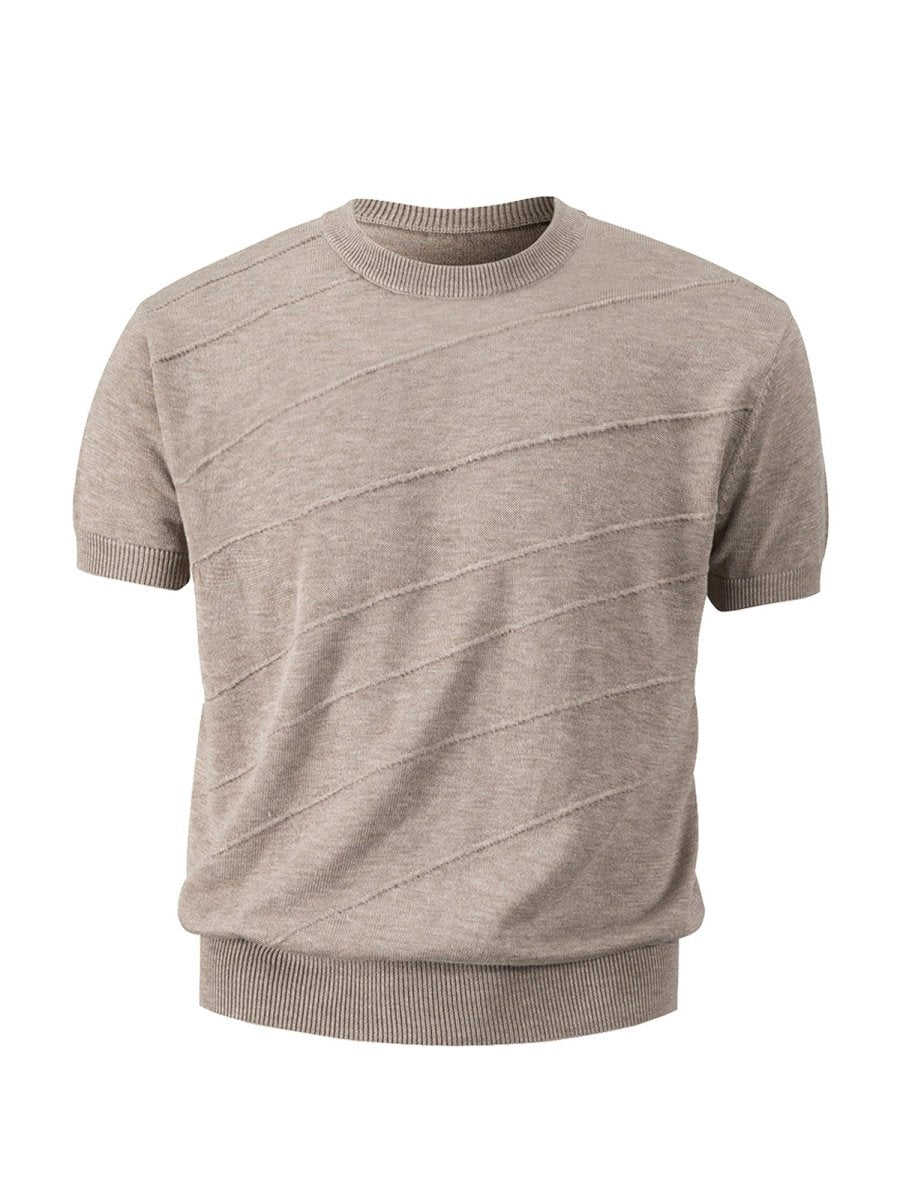 メリノウール混 スパイラルジャカード ニットTシャツ N6870 - ファッション通販NNine(ナイン)