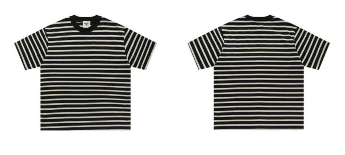 太ボーダー オーバーサイズ クルーネックTシャツ N6990 - ファッション通販NNine(ナイン)