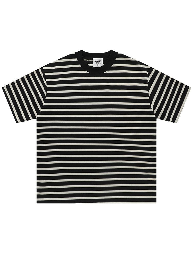 太ボーダー オーバーサイズ クルーネックTシャツ N6990 - ファッション通販NNine(ナイン)