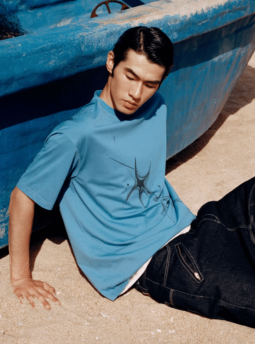 コットン混 海星プリント オーバーサイズTシャツ N7068 - ファッション通販NNine(ナイン)