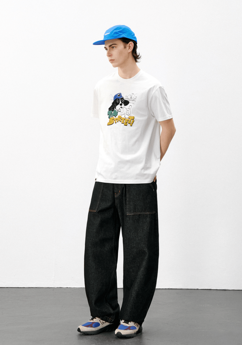 コットン ドッグキャラクター プリントTシャツ N7089 - ファッション通販NNine(ナイン)