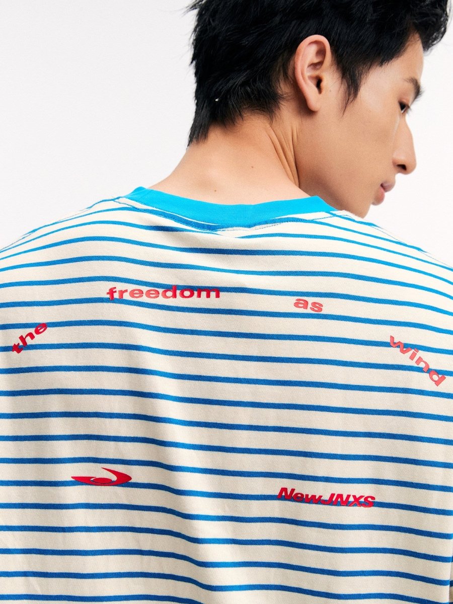 厚手コットン配色ボーダー落ち肩長袖Tシャツ N7245 - ファッション通販NNine(ナイン)