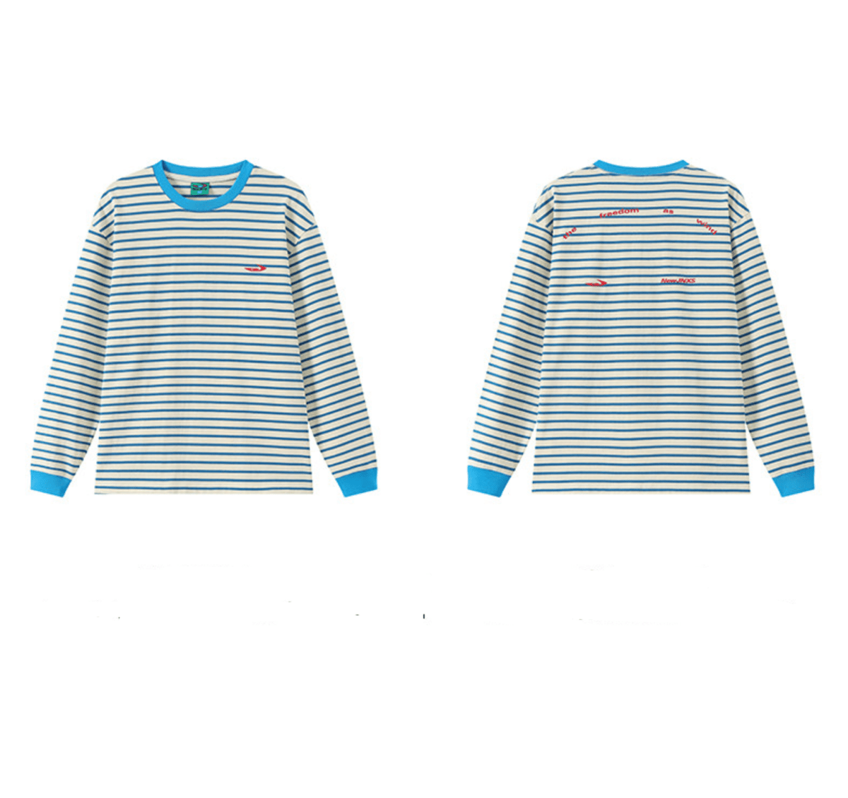 厚手コットン配色ボーダー落ち肩長袖Tシャツ N7245 - ファッション通販NNine(ナイン)