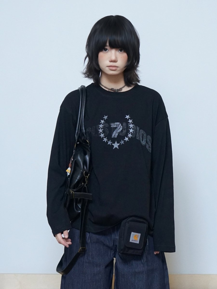 ヴィンテージスタープリントロングTシャツ N7283 - ファッション通販NNine(ナイン)