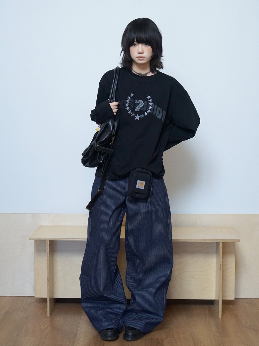 ヴィンテージスタープリントロングTシャツ N7283 - ファッション通販NNine(ナイン)