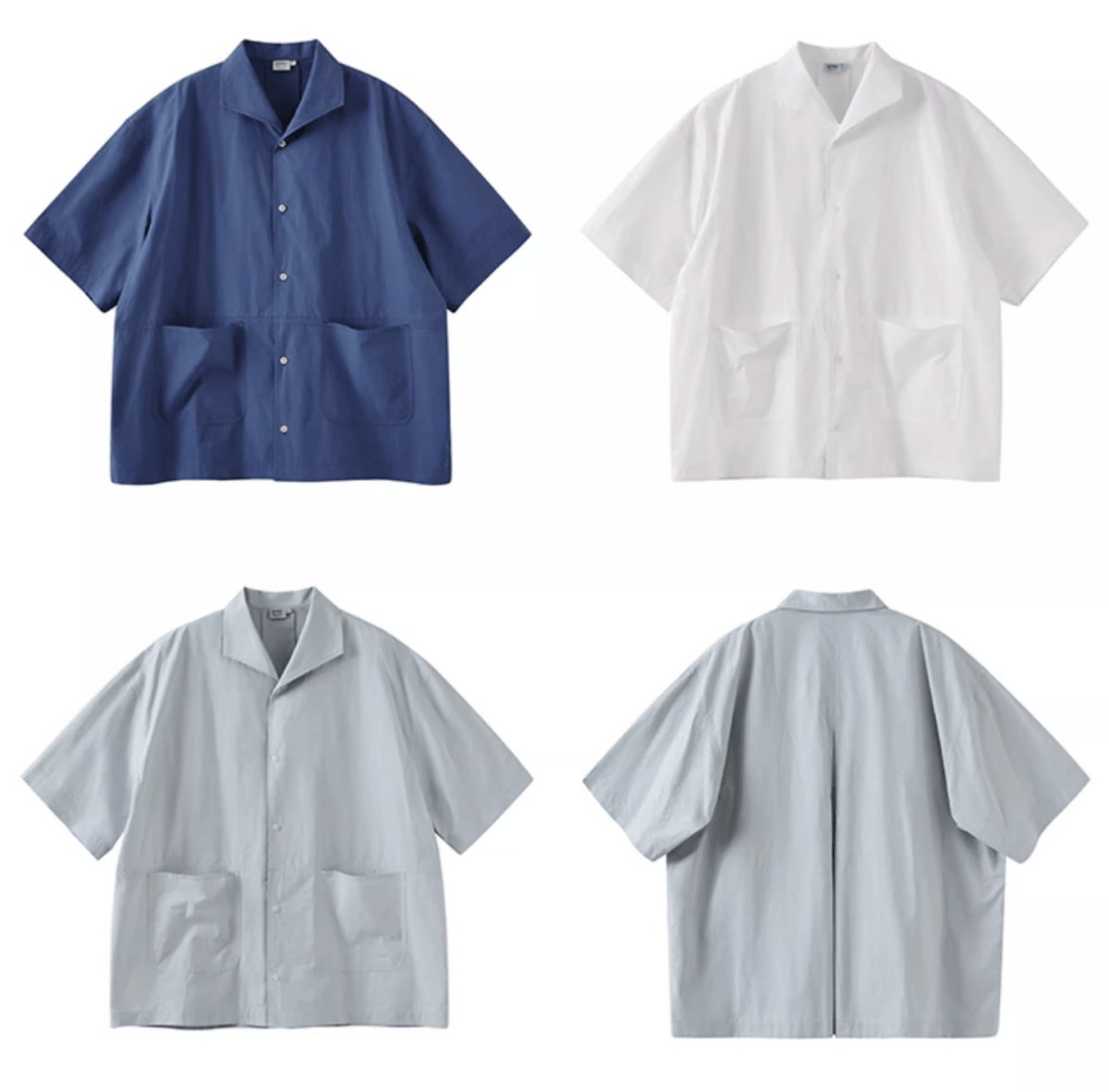 U字パッチポケット開襟シャツ メンズ レディース 綿100% 半袖|U - shaped Patch Pocket Open Collar SHIRT N5419 - メンズファッション通販 NNine(ナイン)