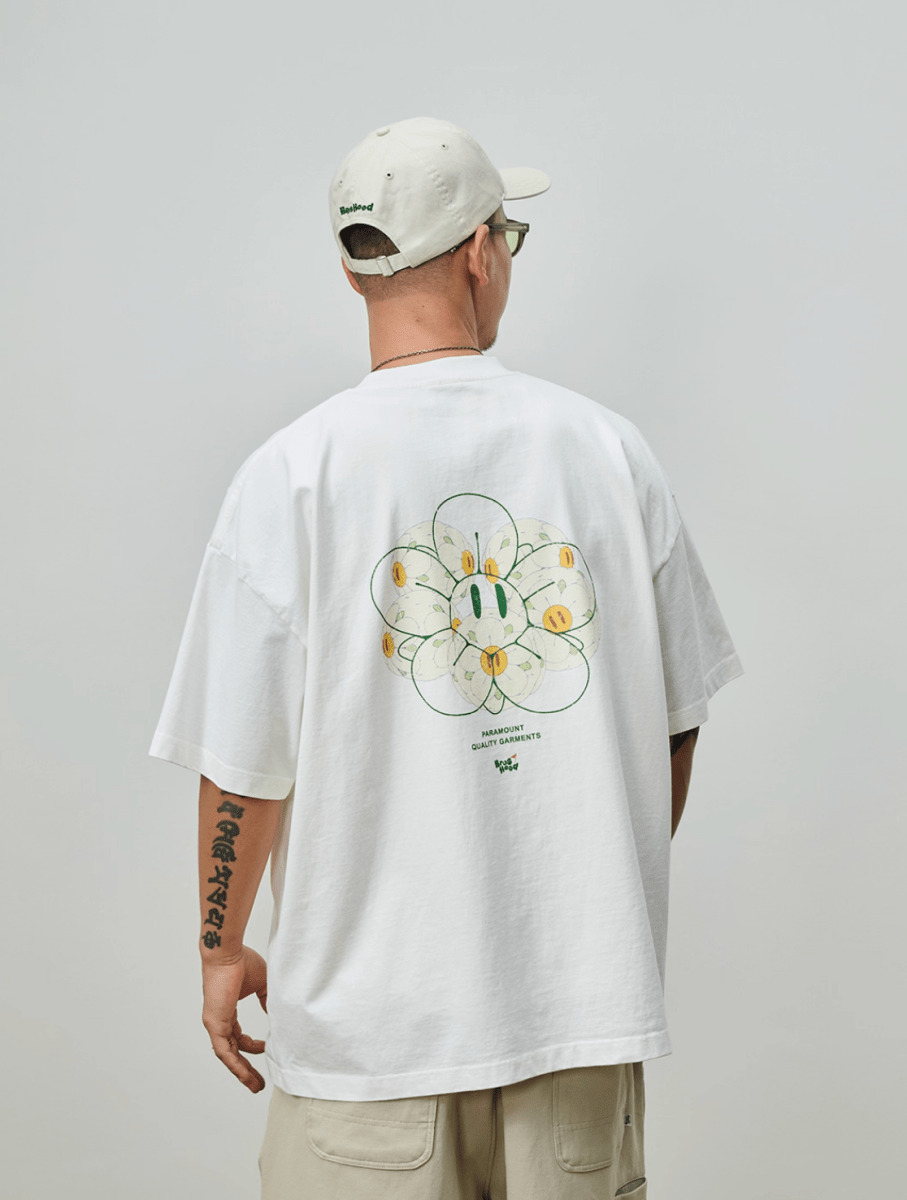 Vintage flower ball print T-shirt N5615 - ファッション通販NNine(ナイン)