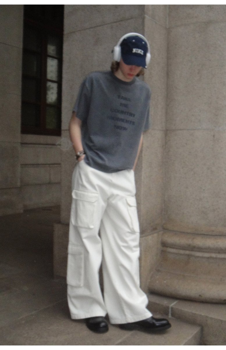 white cargo pants N3738 - NNine