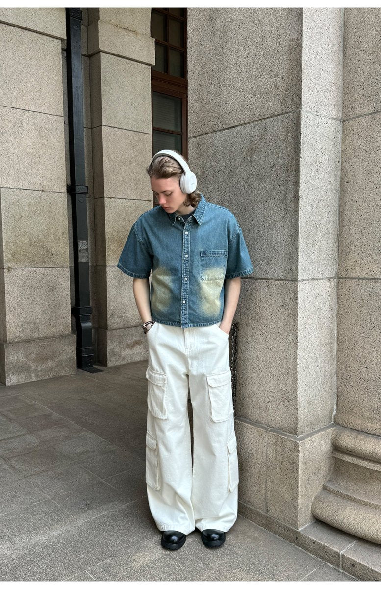 white cargo pants N3738 - NNine