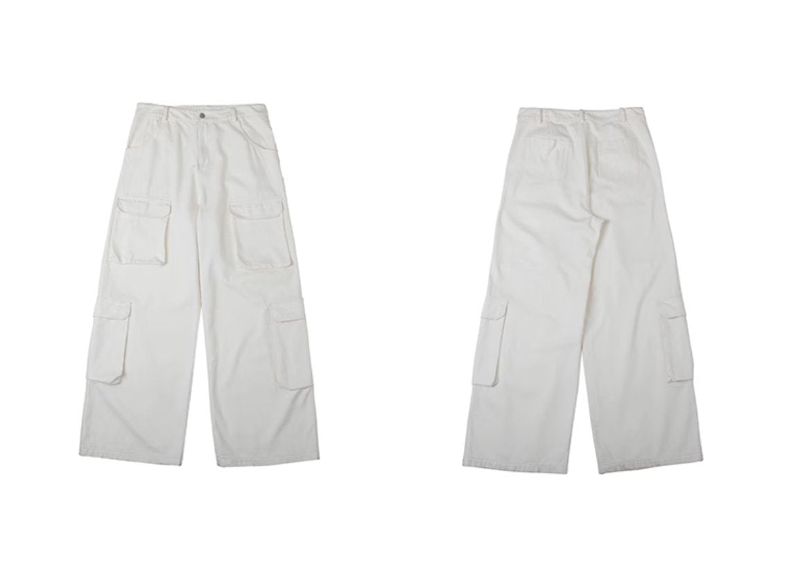 white cargo pants N3738 - NNine