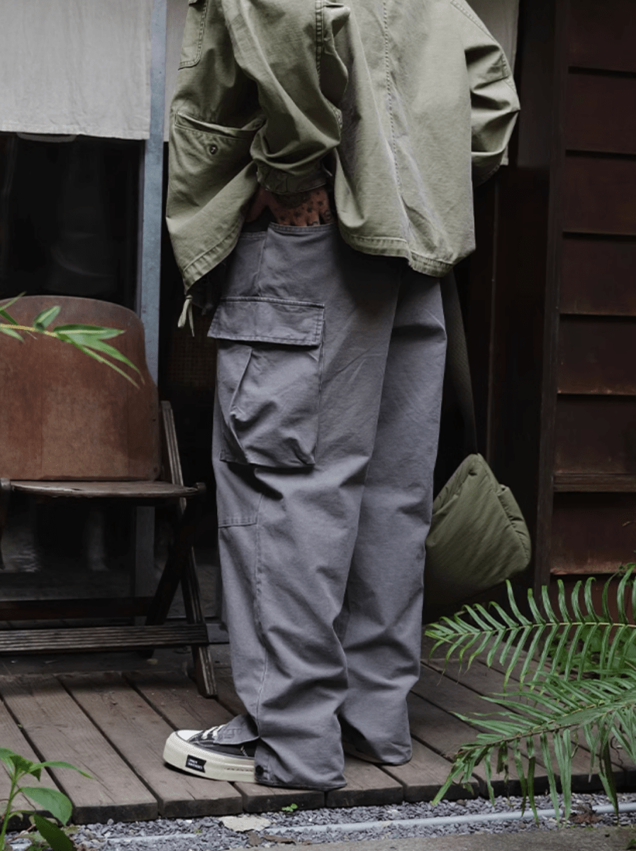 ウォッシュ加工ワイドカーゴパンツ / WIDE CARGO PANTS N4538 - ファッション通販NNine(ナイン)