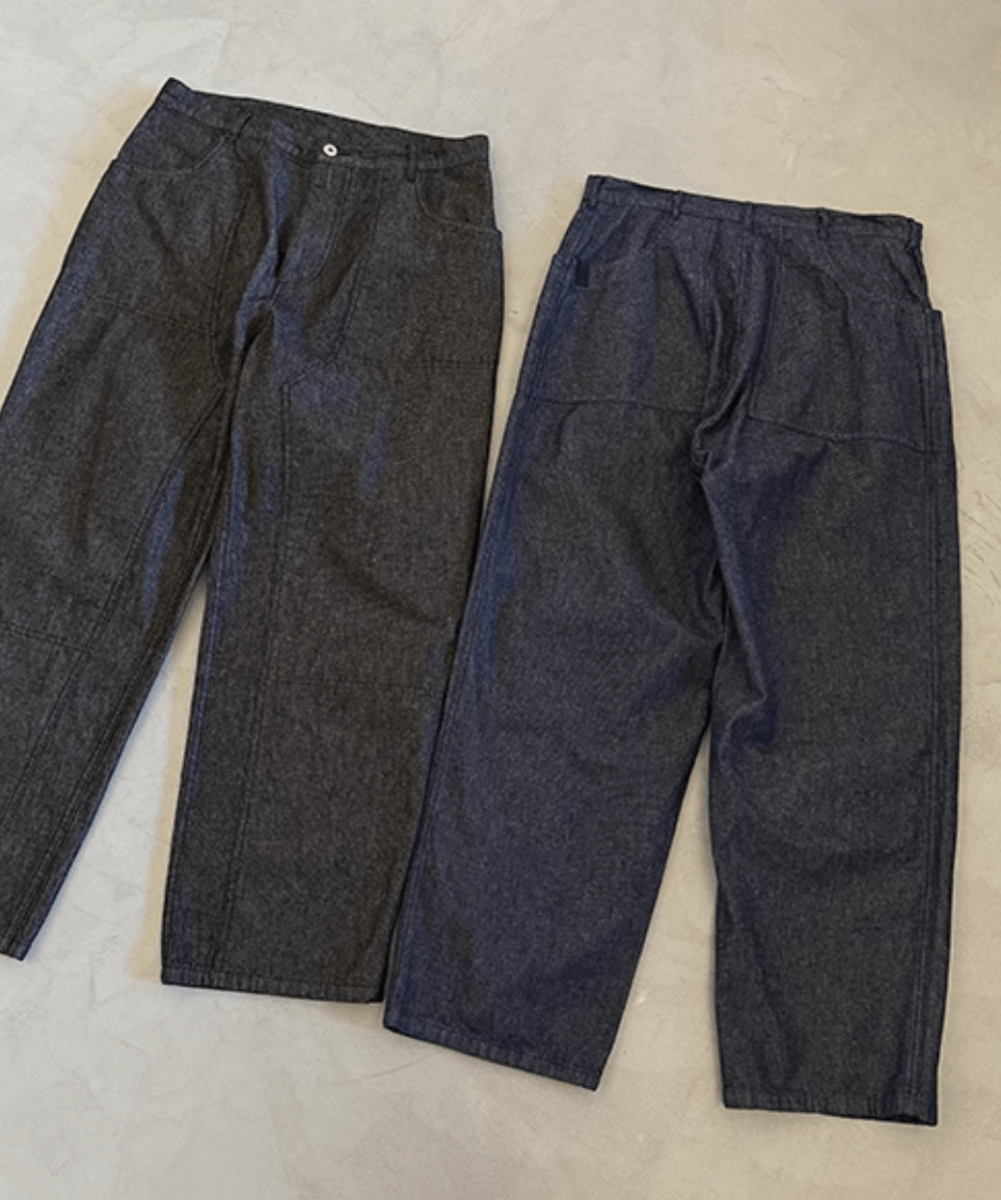 wide straight denim pants N5042 - ファッション通販 NNine(ナイン)