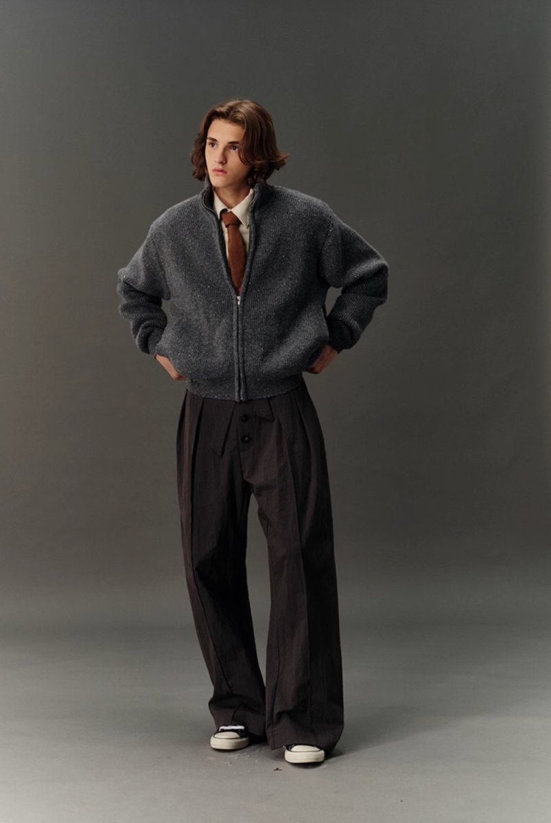 WOOL BLEND KNIT ZIP JACKET / ウールブレンド短丈ニットジャケット N4619 - NNine