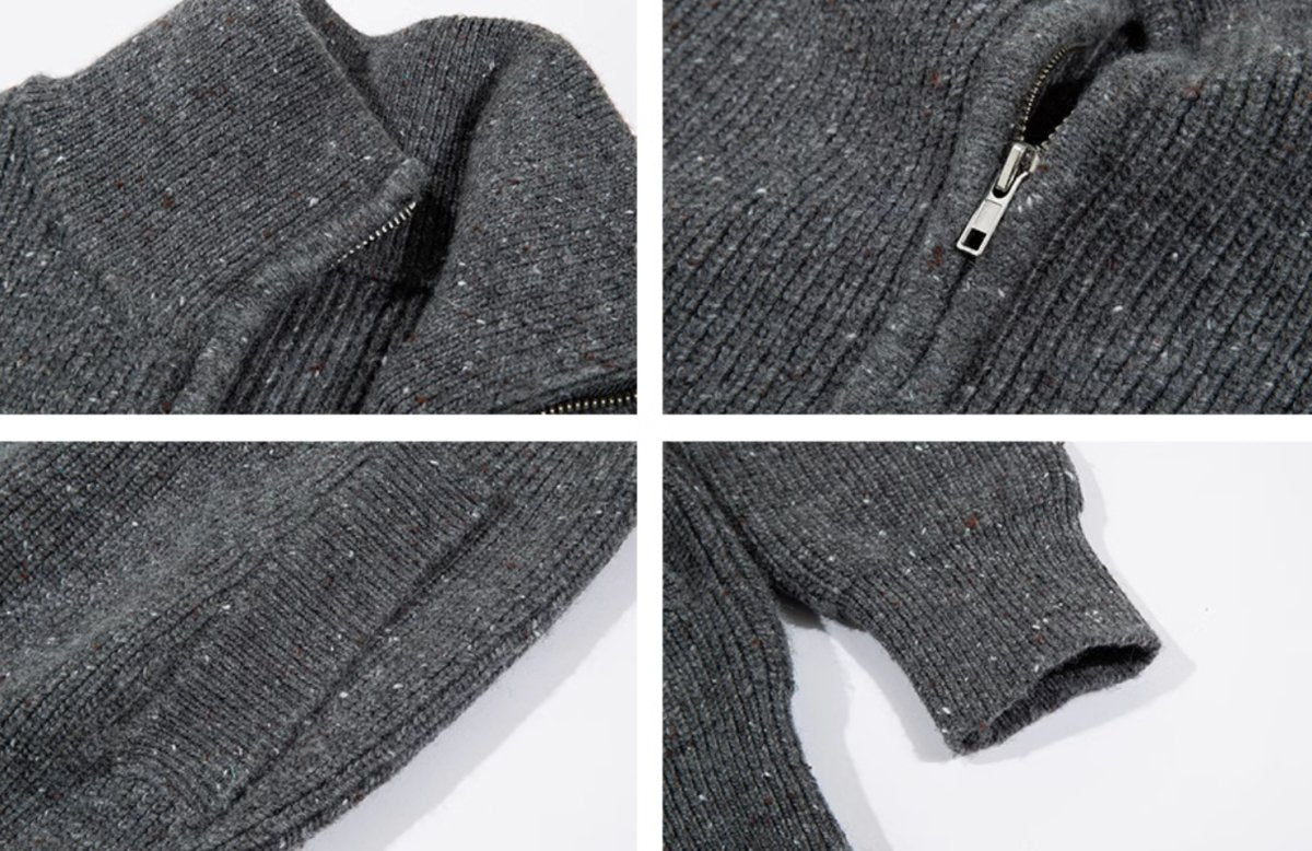 WOOL BLEND KNIT ZIP JACKET / ウールブレンド短丈ニットジャケット N4619 - NNine