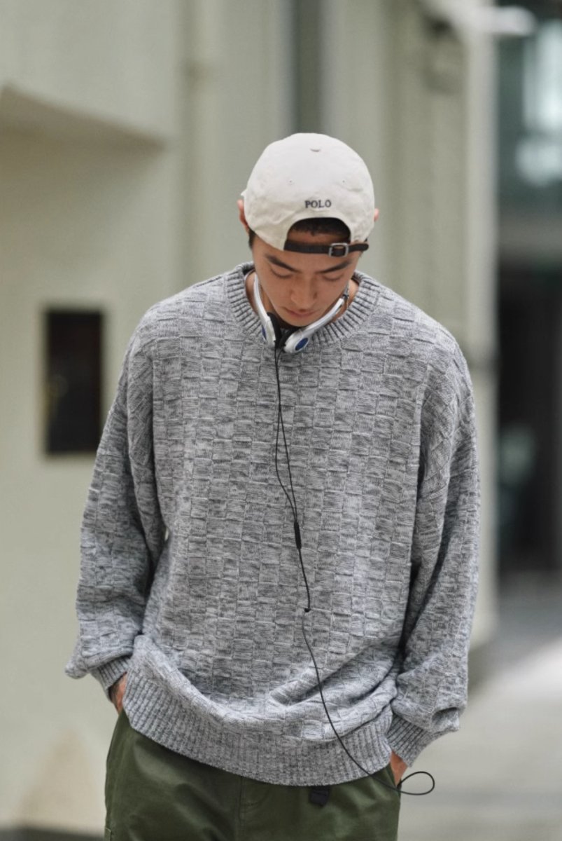 【テック繊維】wool knit sweater N4533 - NNine