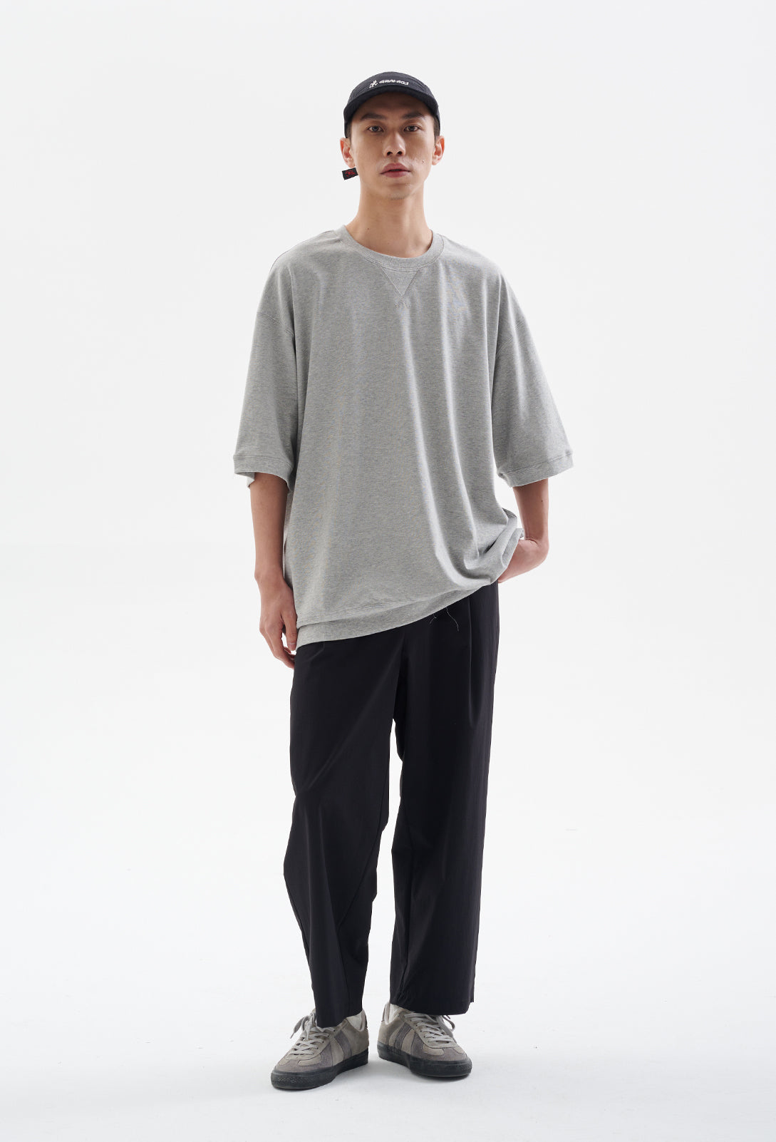 ナイロン混 接触冷感 速乾 ワイドクロップドパンツ N2042