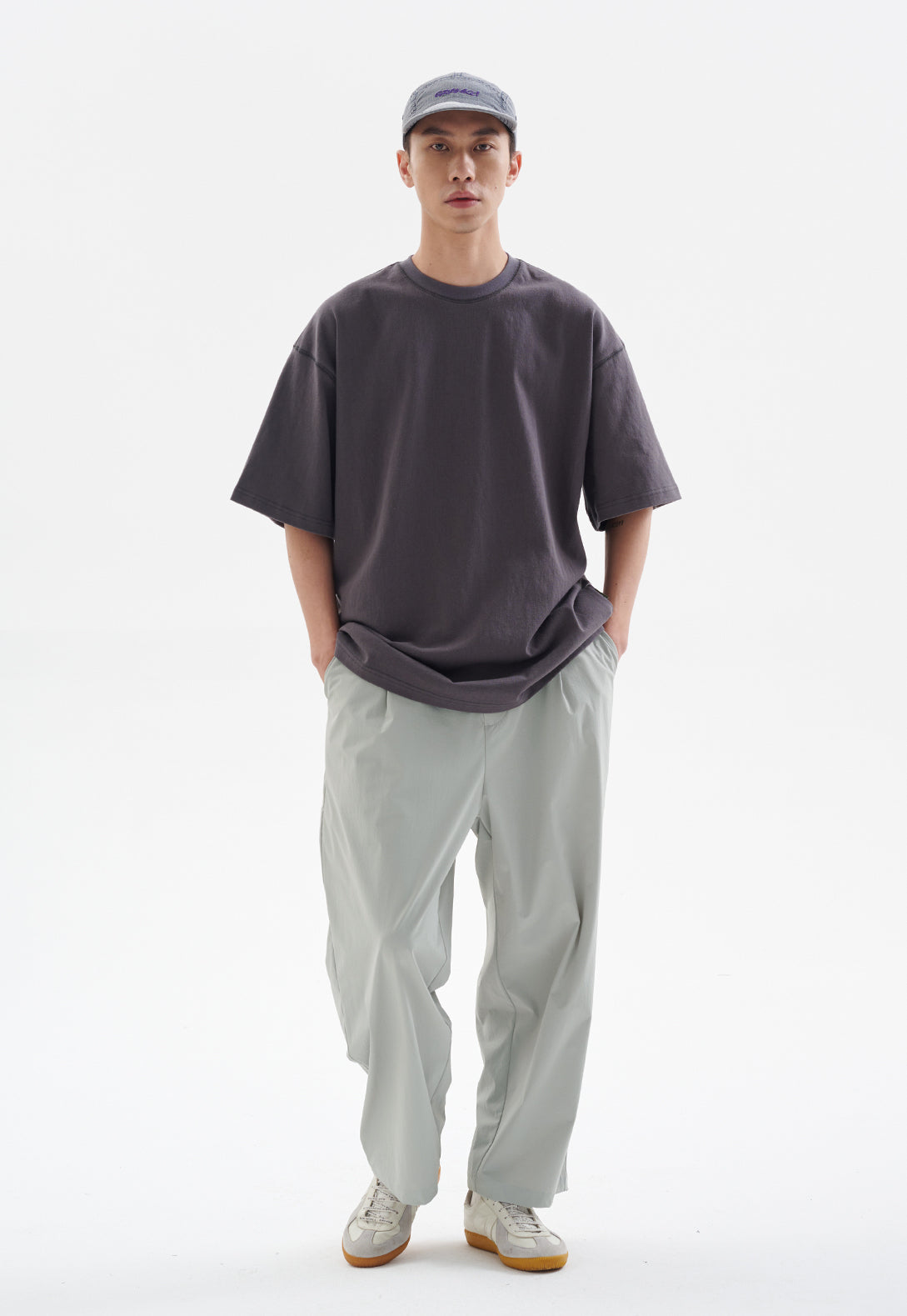 ナイロン混 接触冷感 速乾 ワイドクロップドパンツ N2042