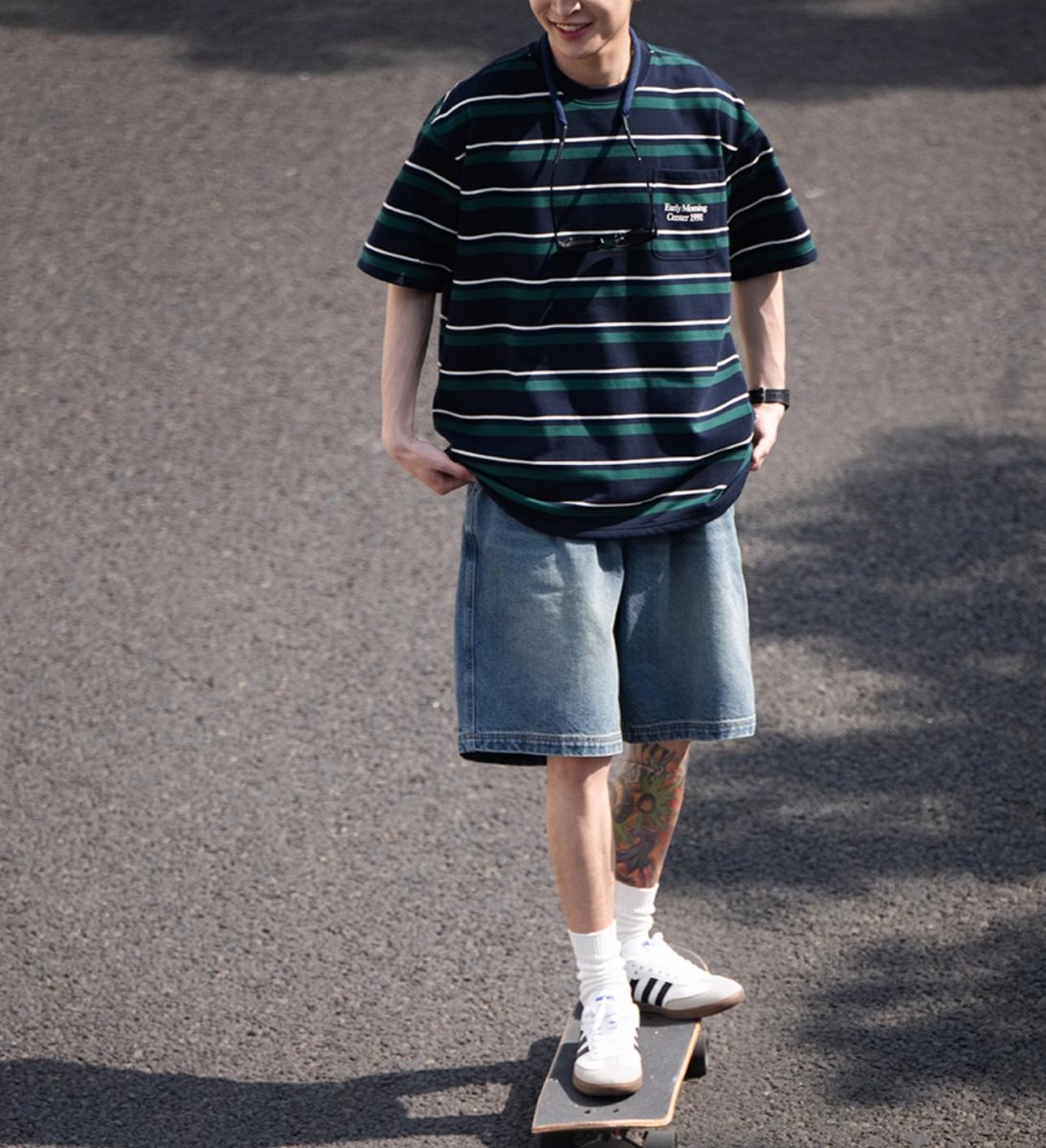 【250G】Border T-shirt N3265 - NNine