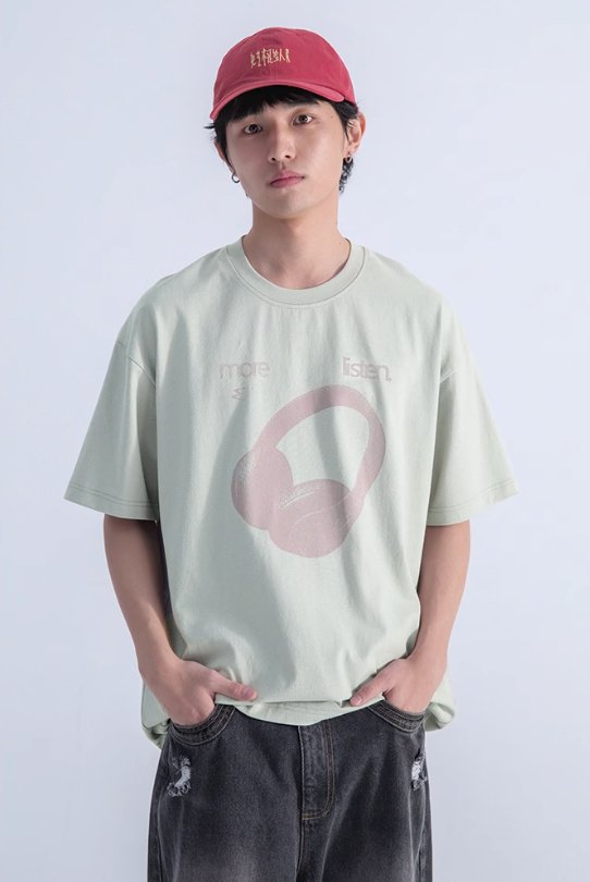 【270G】Headphone print T-shirt N168 - NNine