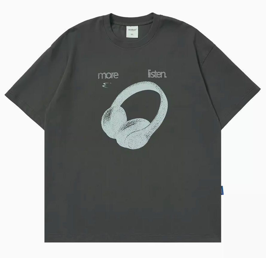 【270G】Headphone print T-shirt N168 - NNine