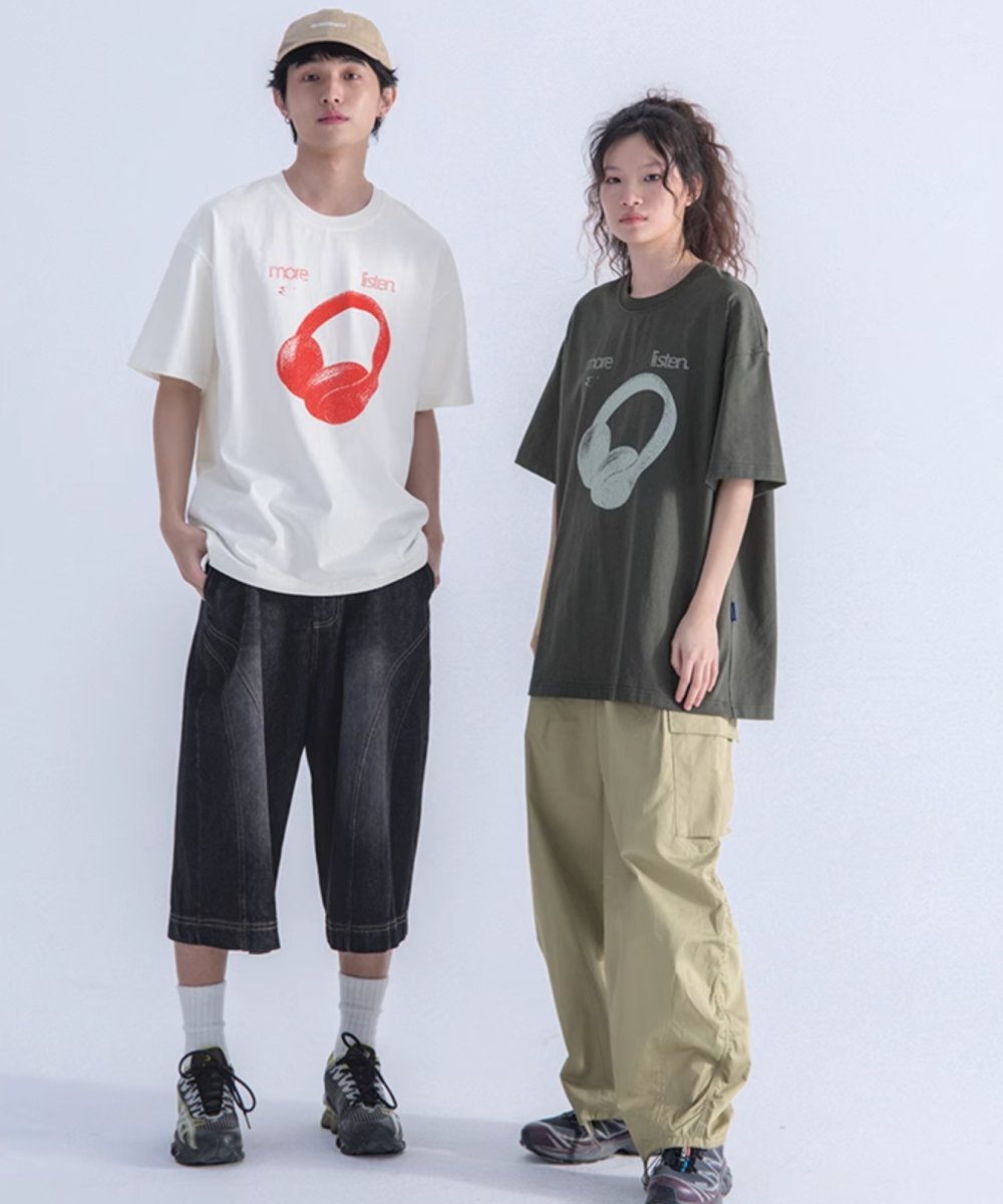 【270G】Headphone print T-shirt N168 - NNine