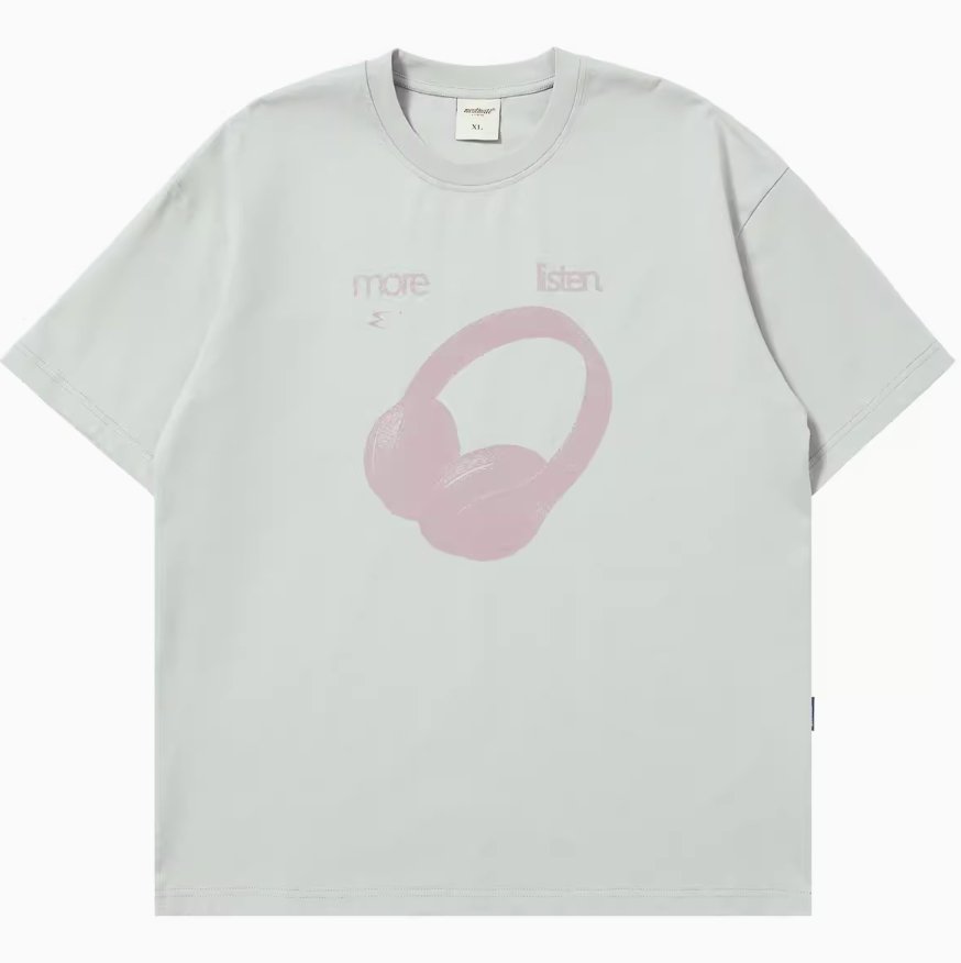 【270G】Headphone print T-shirt N168 - NNine