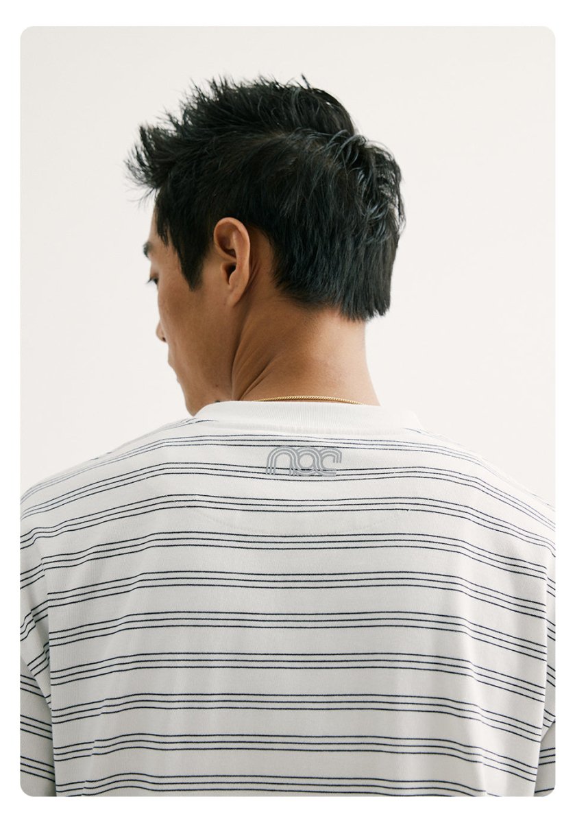 【300G】Border long -sleeved T-shirt N192 - NNine
