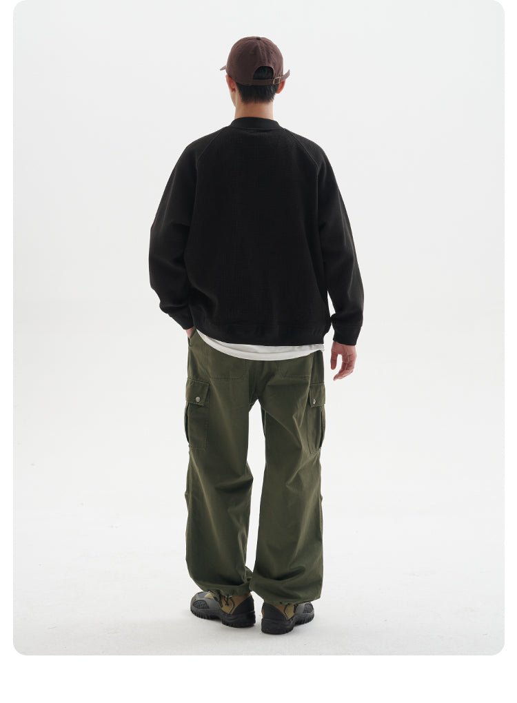 【400G】Heavyweight waffle knit cardigan N187 - NNine