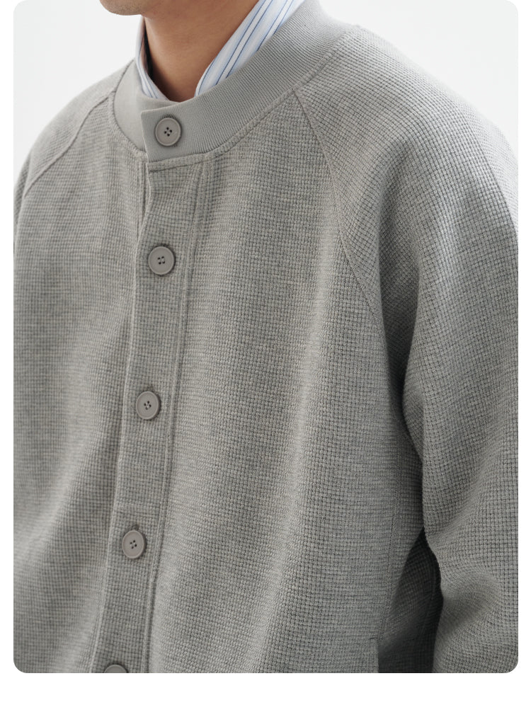【400G】Heavyweight waffle knit cardigan N187 - NNine