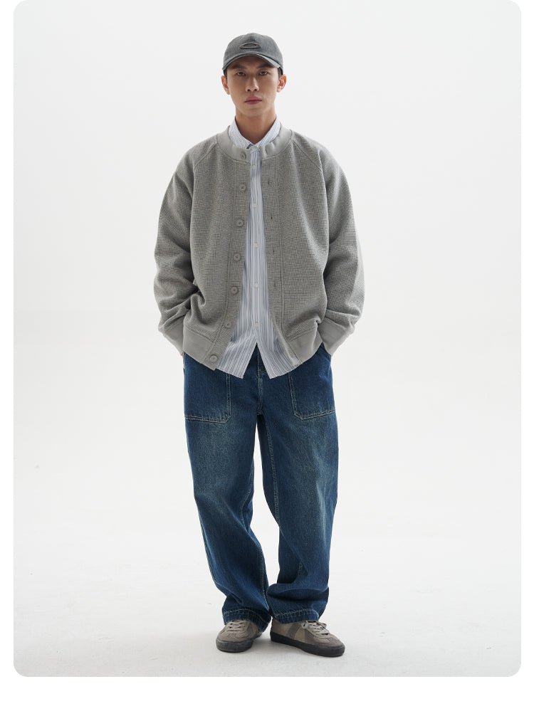 【400G】Heavyweight waffle knit cardigan N187 - NNine
