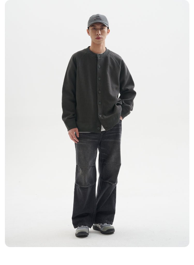 【400G】Heavyweight waffle knit cardigan N187 - NNine