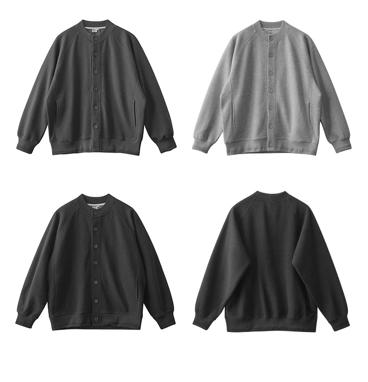 【400G】Heavyweight waffle knit cardigan N187 - NNine