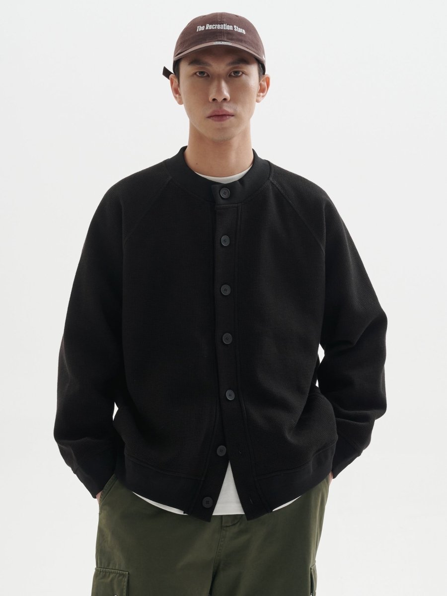 【400G】Heavyweight waffle knit cardigan N187 - NNine