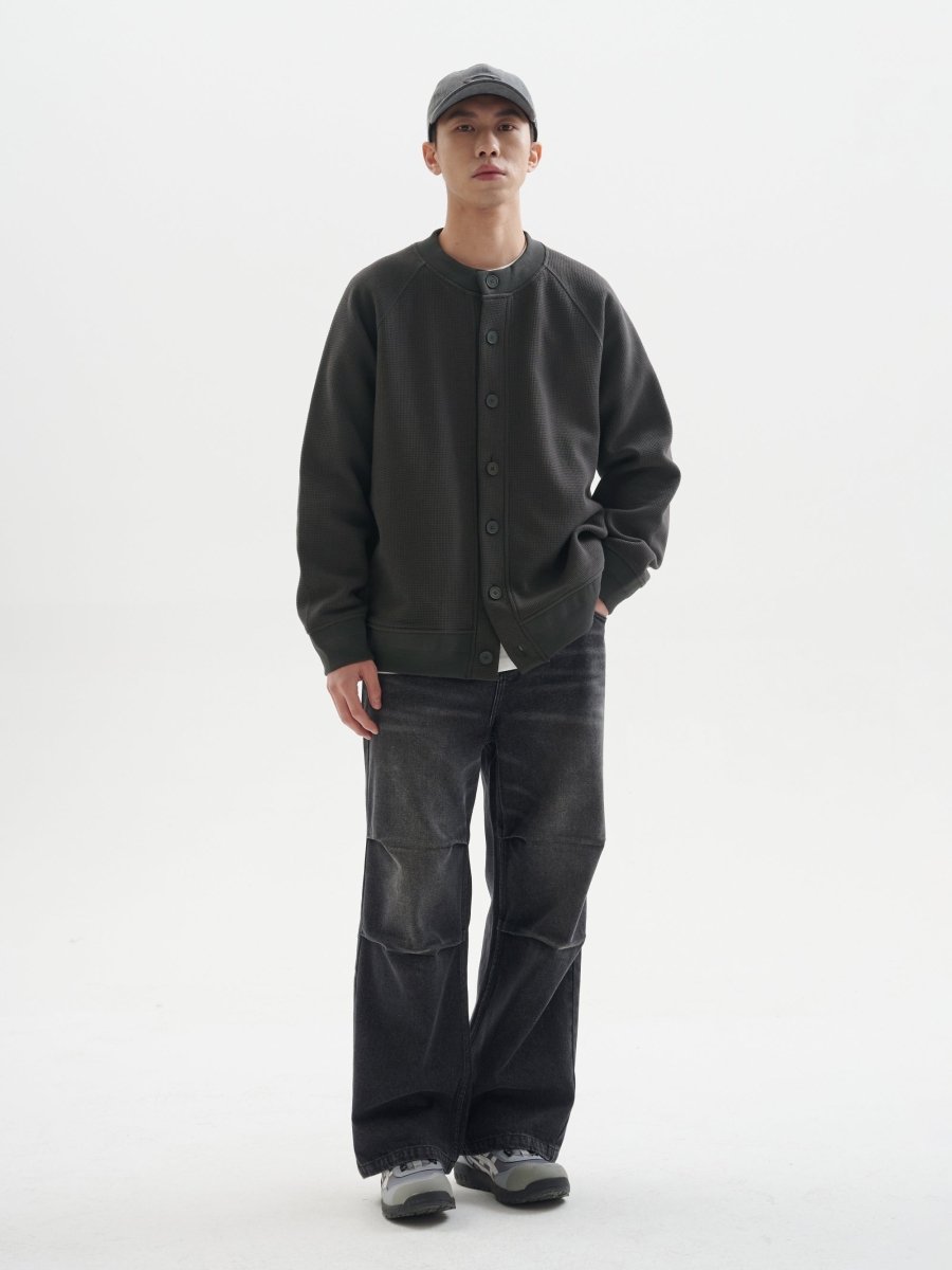 【400G】Heavyweight waffle knit cardigan N187 - NNine