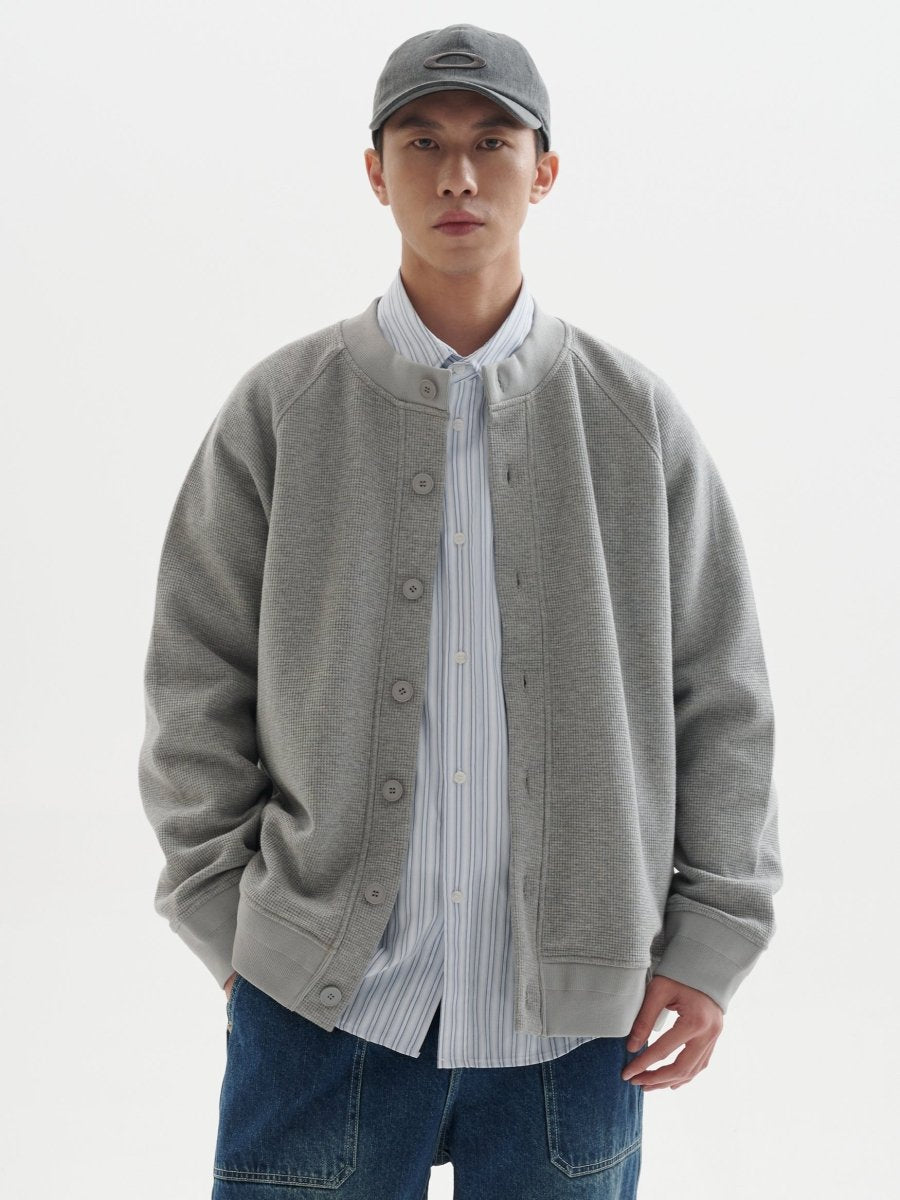 【400G】Heavyweight waffle knit cardigan N187 - NNine