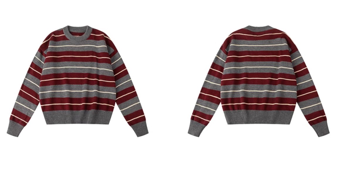 American retro border sweater N2717 - NNine
