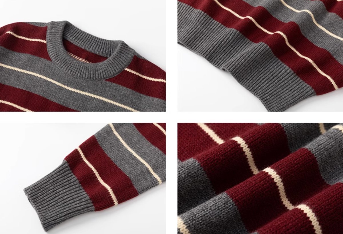 American retro border sweater N2717 - NNine